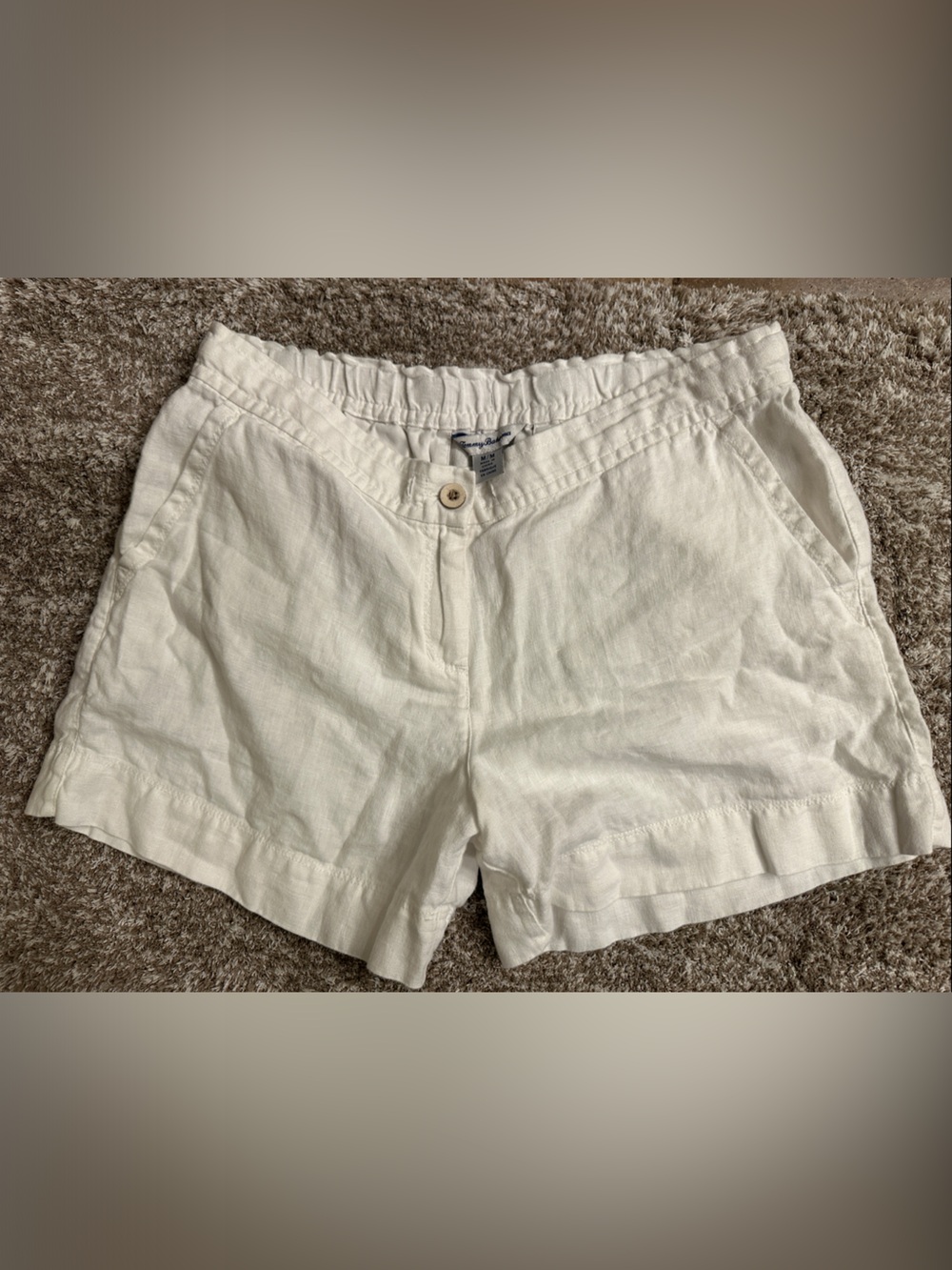 Tommy Bahama White Linen-Blend Women's Shorts